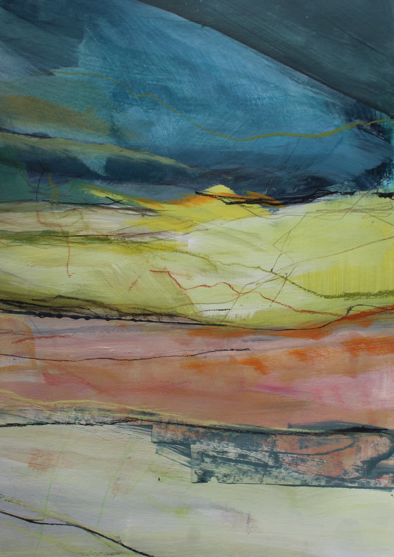 Borrowed Ground II — Mixed media on paper