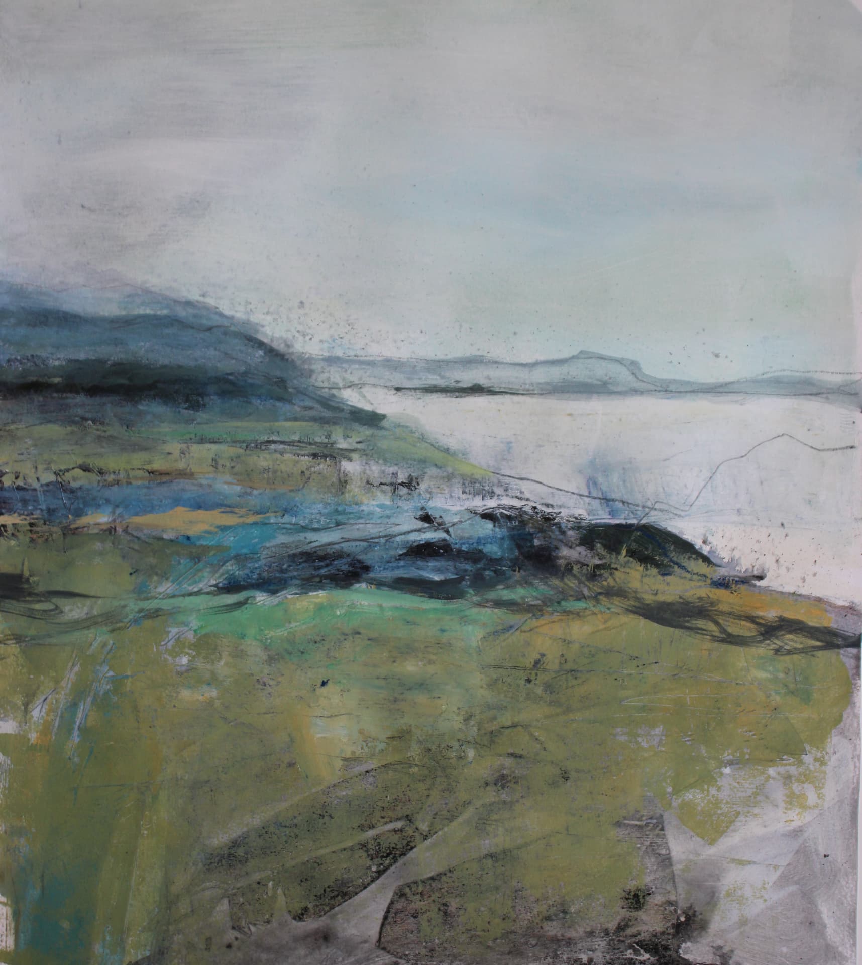 Coastline View — Mixed media on paper